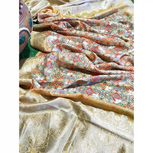 Yellow Banarasi Woven Art Silk Dupatta