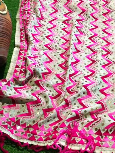 Phulkari Hand Embroidered Dupatta