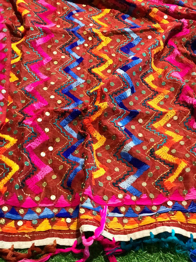 Phulkari Hand Embroidered Dupatta
