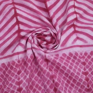 Pink Nui Shibori Tie-Dye Cotton Kurti Fabric