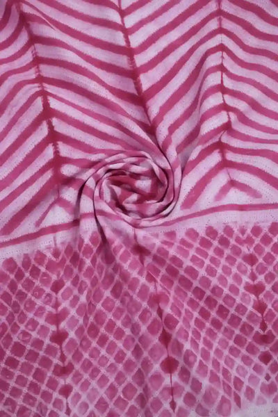 Pink Nui Shibori Tie-Dye Cotton Kurti Fabric