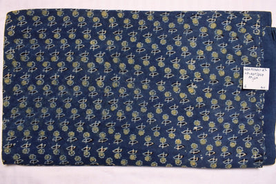 Blue Ajrakh Special Triple Block Cotton Fabric