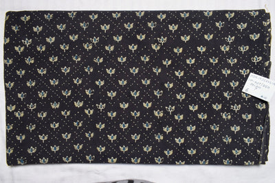 Black Ajrakh Special Triple Block Cotton Fabric (Cut Piece 1.2 Meter)
