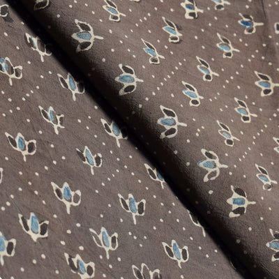 Brown Ajrakh Special Triple Block Cotton Fabric
