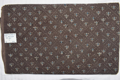 Brown Ajrakh Special Triple Block Cotton Fabric