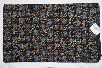 Black Ajrakh Special Triple Block Cotton Fabric
