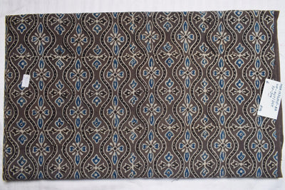 Grey Ajrakh Special Triple Block Cotton Fabric