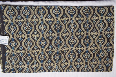 Black Ajrakh Special Triple Block Cotton Fabric