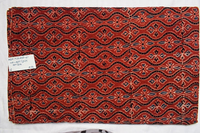 Madder Ajrakh Special Triple Block Cotton Fabric