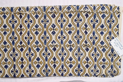 Cream Ajrakh Special Triple Block Cotton Fabric