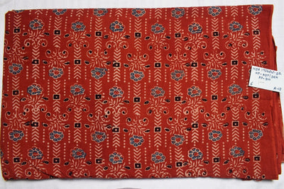 Madder Ajrakh Special Triple Block Cotton Fabric