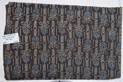 Black Ajrakh Special Triple Block Cotton Fabric