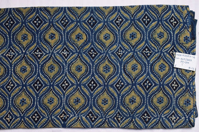 Blue Ajrakh Special Triple Block Cotton Fabric