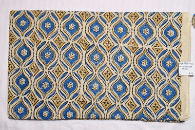 Cream Ajrakh Special Triple Block Cotton Fabric