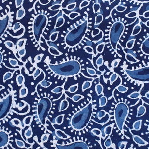 Indigo Dabu Block Print Cotton Fabric