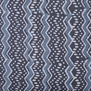 Indigo Dabu Block Print Cotton Fabric