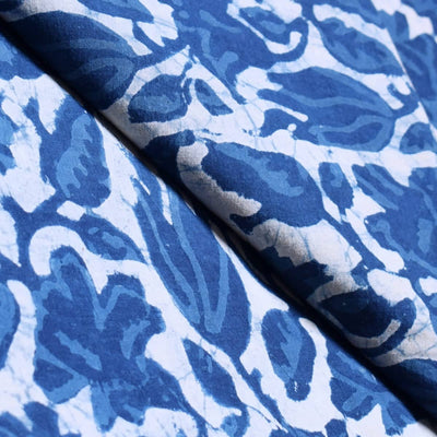 Indigo Dabu Block Print Cotton Fabric