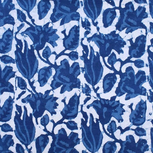 Indigo Dabu Block Print Cotton Fabric