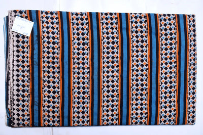 Kalamkari screen print cotton fabric with quirky Andhra-inspired motifs