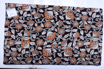 Kalamkari screen print cotton fabric with quirky Andhra-inspired motifs