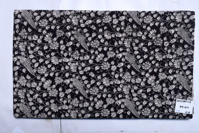 Kalamkari screen print cotton fabric with quirky Andhra-inspired motifs