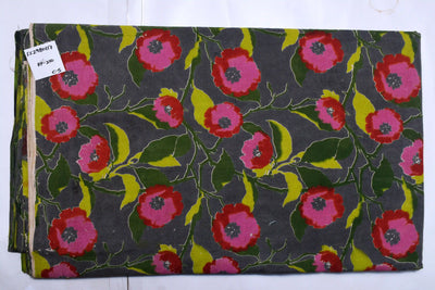 Kalamkari screen print cotton fabric with quirky Andhra-inspired motifs