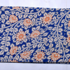Kalamkari screen print cotton fabric with quirky Andhra-inspired motifs