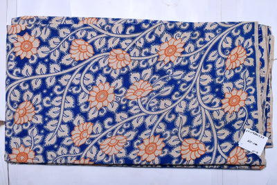 Kalamkari screen print cotton fabric with quirky Andhra-inspired motifs