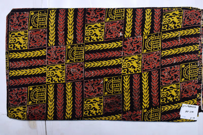 Kalamkari screen print cotton fabric with quirky Andhra-inspired motifs