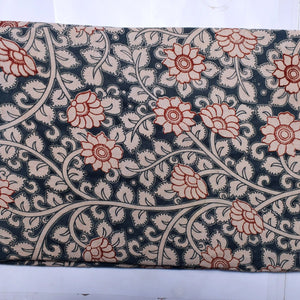 Kalamkari screen print cotton fabric with quirky Andhra-inspired motifs