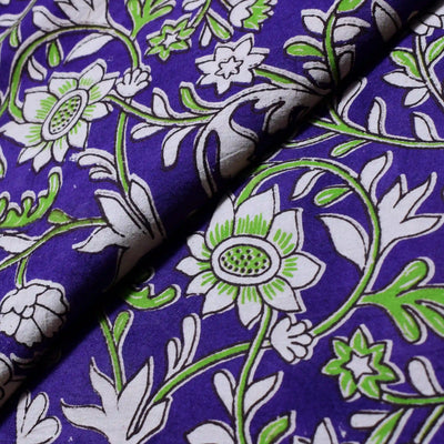 Kalamkari screen print cotton fabric with quirky Andhra-inspired motifs