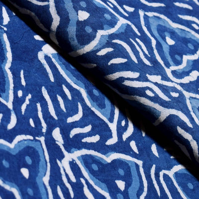 Indigo Dabu Special Hand Block Print Fabric (Cut Piece 1.5 Meter)