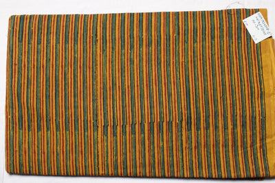 Yellow Ajrakh Special Triple Block Cotton Fabric