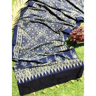 Ajrakh Block Print Cotton Stole