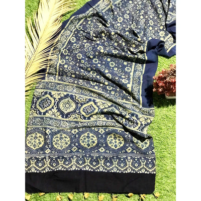 Ajrakh Block Print Cotton Stole