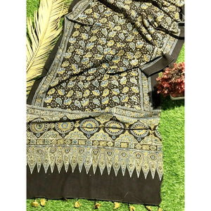Ajrakh Block Print Cotton Stole
