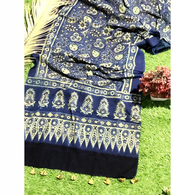 Ajrakh Block Print Cotton Stole