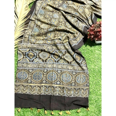 Ajrakh Block Print Cotton Stole