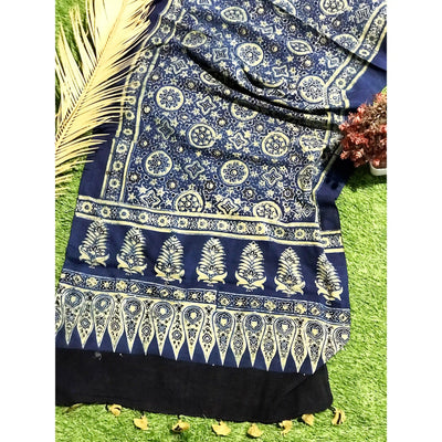 Ajrakh Block Print Cotton Stole