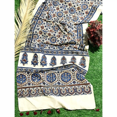 Ajrakh Block Print Cotton Stole