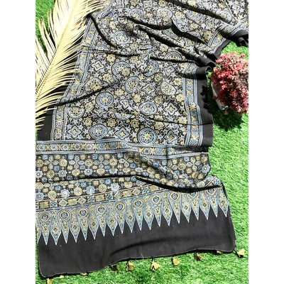 Ajrakh Block Print Cotton Stole