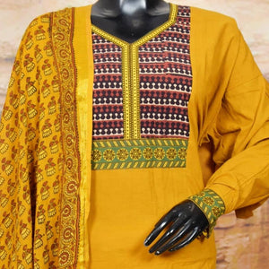 Ajrakh Patchwork Cotton Suit