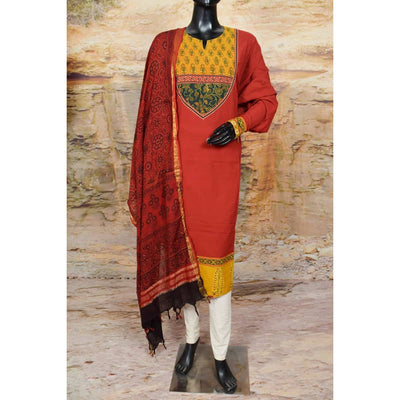 Ajrakh Patchwork Cotton Suit