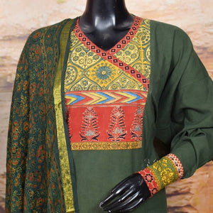 Ajrakh Patchwork Cotton Suit