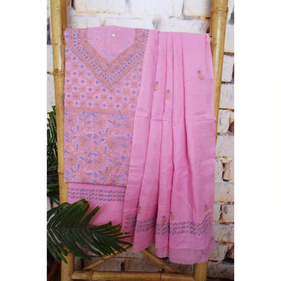 Authentic Chikankari Unstitched Suit - SSEthnics