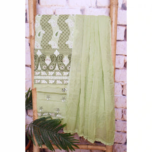 Authentic Chikankari Unstitched Suit - SSEthnics