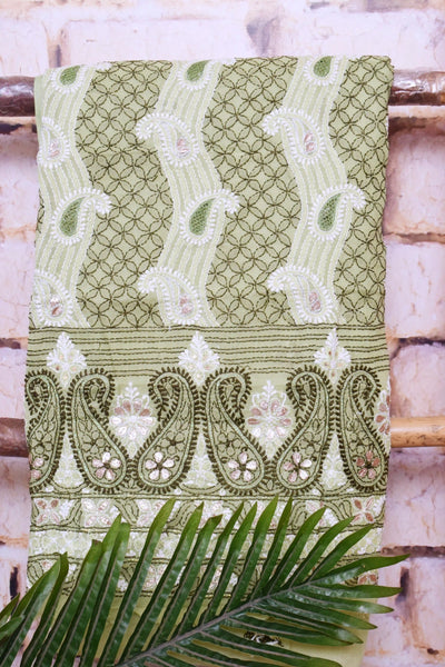 Authentic Chikankari Unstitched Suit - SSEthnics