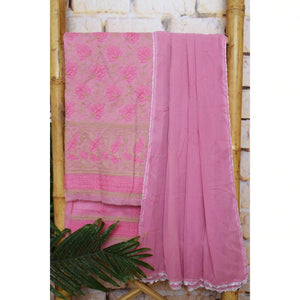 Authentic Chikankari Unstitched Suit - SSEthnics