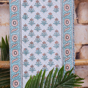 White Jaipuri Block Print Suit with Kota Dupatta