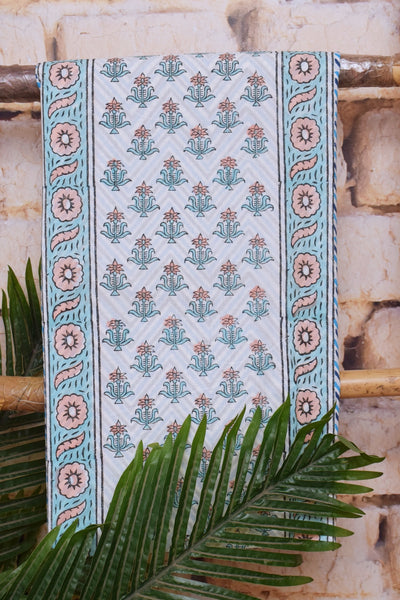 White Jaipuri Block Print Suit with Kota Dupatta